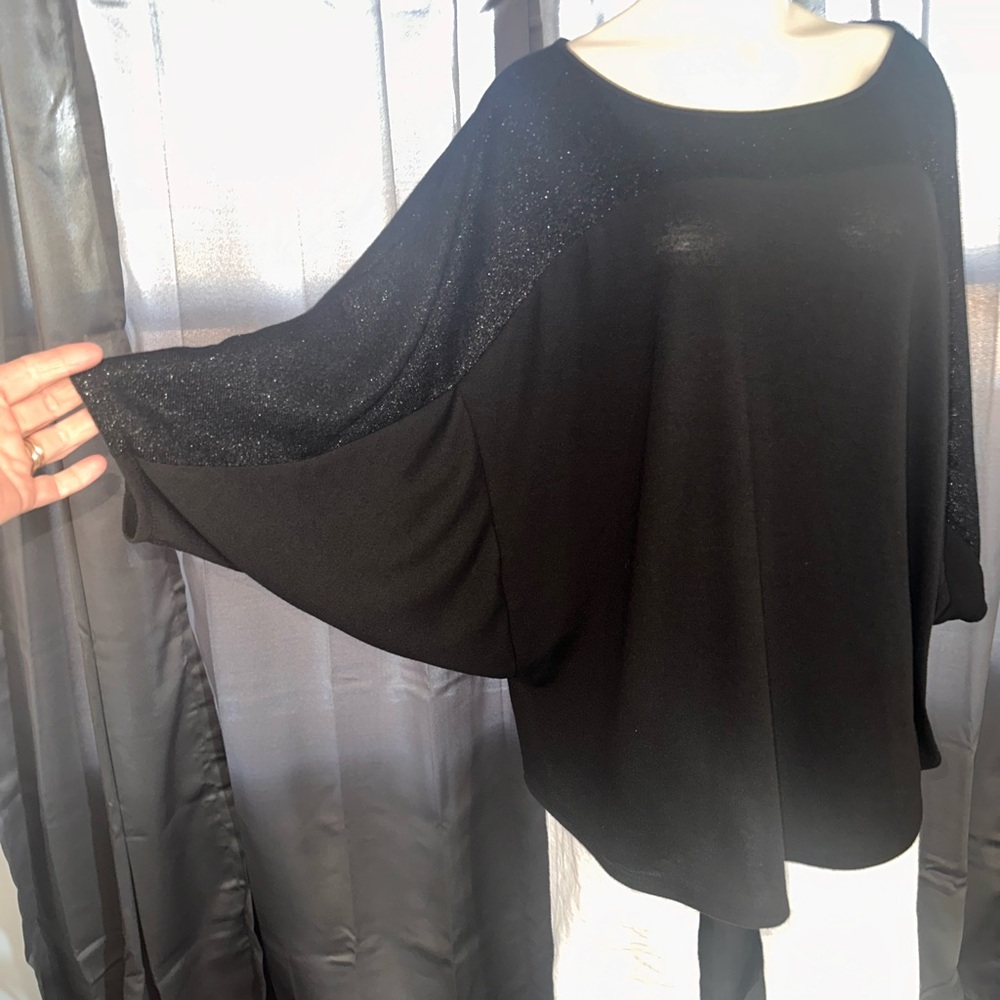 Lane Bryant Chic Black Batwing Top